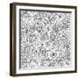 Seamless Floral Doddle Pattern and Cucumbers-null-Framed Art Print