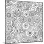 Seamless Floral Doddle Pattern and Cucumbers-null-Mounted Art Print