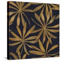 Seamless Floral Pattern. Art Deco Background. Gold Ink on Black Paper-Irtsya-Stretched Canvas