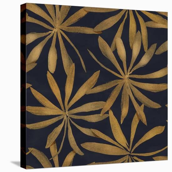 Seamless Floral Pattern. Art Deco Background. Gold Ink on Black Paper-Irtsya-Stretched Canvas