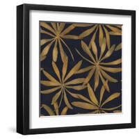 Seamless Floral Pattern. Art Deco Background. Gold Ink on Black Paper-Irtsya-Framed Art Print