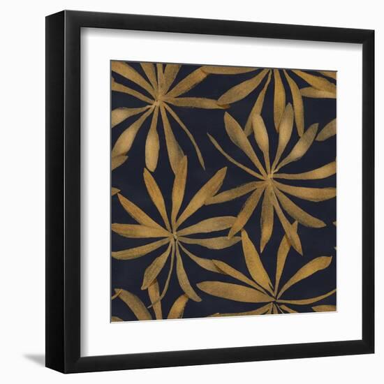 Seamless Floral Pattern. Art Deco Background. Gold Ink on Black Paper-Irtsya-Framed Art Print