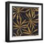Seamless Floral Pattern. Art Deco Background. Gold Ink on Black Paper-Irtsya-Framed Art Print