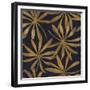 Seamless Floral Pattern. Art Deco Background. Gold Ink on Black Paper-Irtsya-Framed Premium Giclee Print