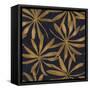 Seamless Floral Pattern. Art Deco Background. Gold Ink on Black Paper-Irtsya-Framed Stretched Canvas