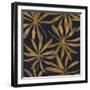 Seamless Floral Pattern. Art Deco Background. Gold Ink on Black Paper-Irtsya-Framed Art Print