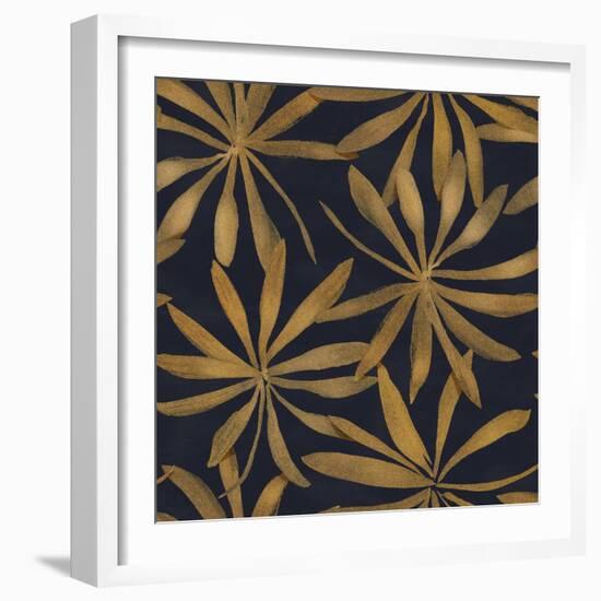 Seamless Floral Pattern. Art Deco Background. Gold Ink on Black Paper-Irtsya-Framed Art Print