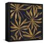 Seamless Floral Pattern. Art Deco Background. Gold Ink on Black Paper-Irtsya-Framed Stretched Canvas