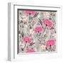 Seamless Floral Pattern. Background with Flowers and Leafs.-cherry blossom girl-Framed Art Print