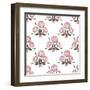 Seamless Floral Pattern Bouquet Texture on White-Fuzzyfox-Framed Art Print