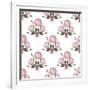 Seamless Floral Pattern Bouquet Texture on White-Fuzzyfox-Framed Art Print