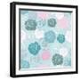 Seamless Floral Vector Pattern with Pink, White and Blue Roses on Pastel Blue Background-IngaLinder-Framed Art Print