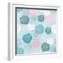 Seamless Floral Vector Pattern with Pink, White and Blue Roses on Pastel Blue Background-IngaLinder-Framed Art Print