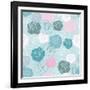 Seamless Floral Vector Pattern with Pink, White and Blue Roses on Pastel Blue Background-IngaLinder-Framed Art Print