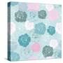 Seamless Floral Vector Pattern with Pink, White and Blue Roses on Pastel Blue Background-IngaLinder-Stretched Canvas