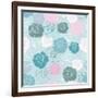 Seamless Floral Vector Pattern with Pink, White and Blue Roses on Pastel Blue Background-IngaLinder-Framed Art Print