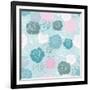 Seamless Floral Vector Pattern with Pink, White and Blue Roses on Pastel Blue Background-IngaLinder-Framed Art Print