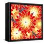 Seamless Flower Pattern in Orange Tones-Mirage3-Framed Stretched Canvas