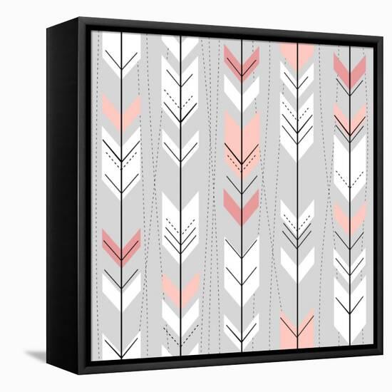 Seamless Geometric Pattern In Retro Style-Alisa Foytik-Framed Stretched Canvas