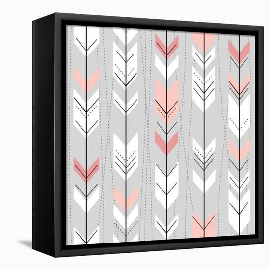 Seamless Geometric Pattern In Retro Style-Alisa Foytik-Framed Stretched Canvas