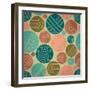 Seamless Geometrical Ornament with Striped Circles-tairen-Framed Art Print