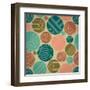 Seamless Geometrical Ornament with Striped Circles-tairen-Framed Art Print