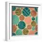 Seamless Geometrical Ornament with Striped Circles-tairen-Framed Art Print