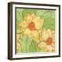 Seamless Hand Drawn Retro Pattern with Magnolia Flowers-tairen-Framed Art Print