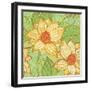 Seamless Hand Drawn Retro Pattern with Magnolia Flowers-tairen-Framed Art Print