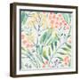 Seamless Hand Illustrated Floral Pattern on Paper Texture. Watercolor Botanical Background-Irtsya-Framed Art Print