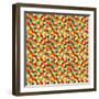 Seamless Hexagonal - Cube, Cubic, Honeycomb; Pattern, 3D Illusion, in Vintage Colors-Ravennka-Framed Art Print