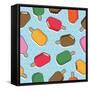 Seamless Ice Cream Pattern-mattasbestos-Framed Stretched Canvas