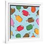 Seamless Ice Cream Pattern-mattasbestos-Framed Art Print