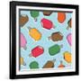 Seamless Ice Cream Pattern-mattasbestos-Framed Art Print