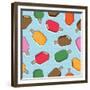 Seamless Ice Cream Pattern-mattasbestos-Framed Premium Giclee Print