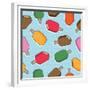 Seamless Ice Cream Pattern-mattasbestos-Framed Premium Giclee Print