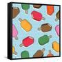 Seamless Ice Cream Pattern-mattasbestos-Framed Stretched Canvas