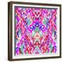 Seamless Ikat Pattern. Ethnic Aztec Textiles, Colorful with Vertical Direction. Very Complex Orname-Rosapompelmo-Framed Premium Giclee Print