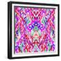 Seamless Ikat Pattern. Ethnic Aztec Textiles, Colorful with Vertical Direction. Very Complex Orname-Rosapompelmo-Framed Premium Giclee Print