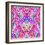 Seamless Ikat Pattern. Ethnic Aztec Textiles, Colorful with Vertical Direction. Very Complex Orname-Rosapompelmo-Framed Art Print