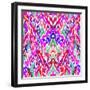 Seamless Ikat Pattern. Ethnic Aztec Textiles, Colorful with Vertical Direction. Very Complex Orname-Rosapompelmo-Framed Art Print