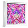 Seamless Ikat Pattern. Ethnic Aztec Textiles, Colorful with Vertical Direction. Very Complex Orname-Rosapompelmo-Framed Art Print