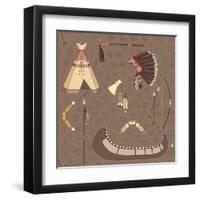 Seamless Indian Pattern-destra-Framed Art Print