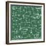 Seamless Math Elements on School Board.-Yaroslavna-Framed Premium Giclee Print