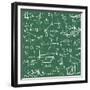 Seamless Math Elements on School Board.-Yaroslavna-Framed Premium Giclee Print