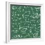 Seamless Math Elements on School Board.-Yaroslavna-Framed Premium Giclee Print