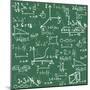 Seamless Math Elements on School Board.-Yaroslavna-Mounted Art Print