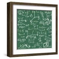 Seamless Math Elements on School Board.-Yaroslavna-Framed Art Print