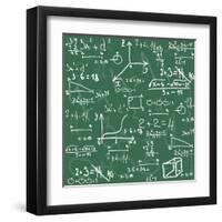 Seamless Math Elements on School Board.-Yaroslavna-Framed Art Print