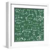 Seamless Math Elements on School Board.-Yaroslavna-Framed Art Print